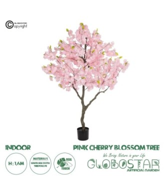 GloboStar® Artificial Garden PINK CHERRY BLOSSOM TREE 20677 Τεχνητό Διακοσμητικό Δέντρο Ροζ Άνθος Κερασιάς Υ160cm